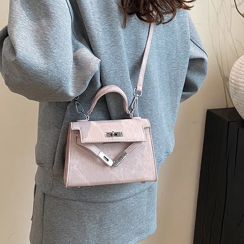 Women Crossbody Bag Pink Suede 2025 New Trend - Image 3