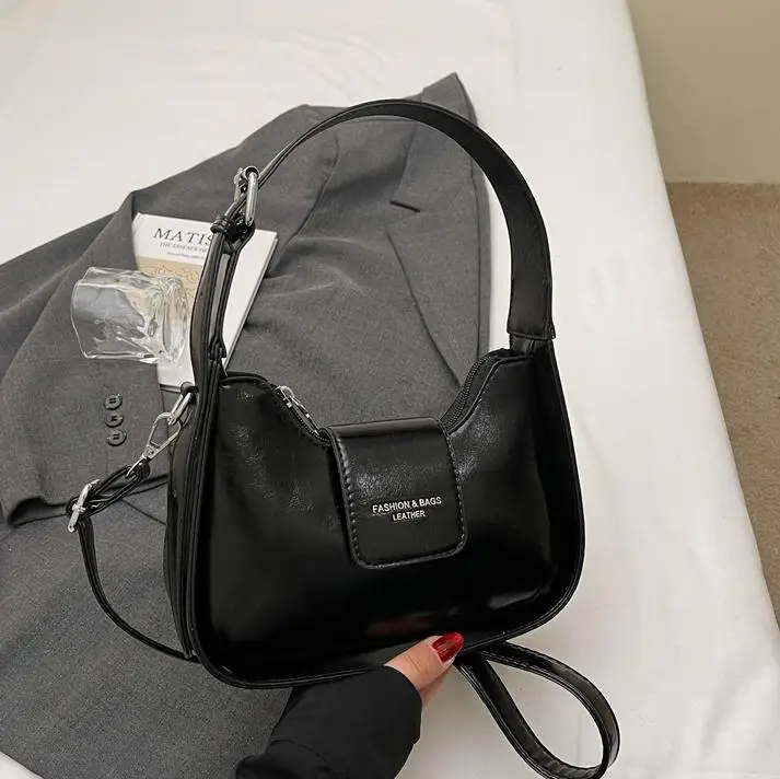 Women's Beige Leather Shoulder Bag with Silver Strap