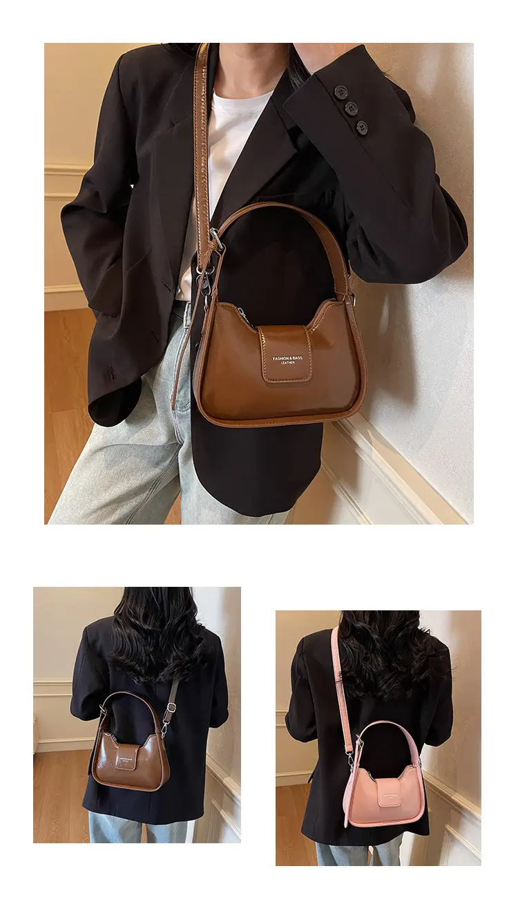 Women's Beige Leather Shoulder Bag with Silver Strap — feature 13