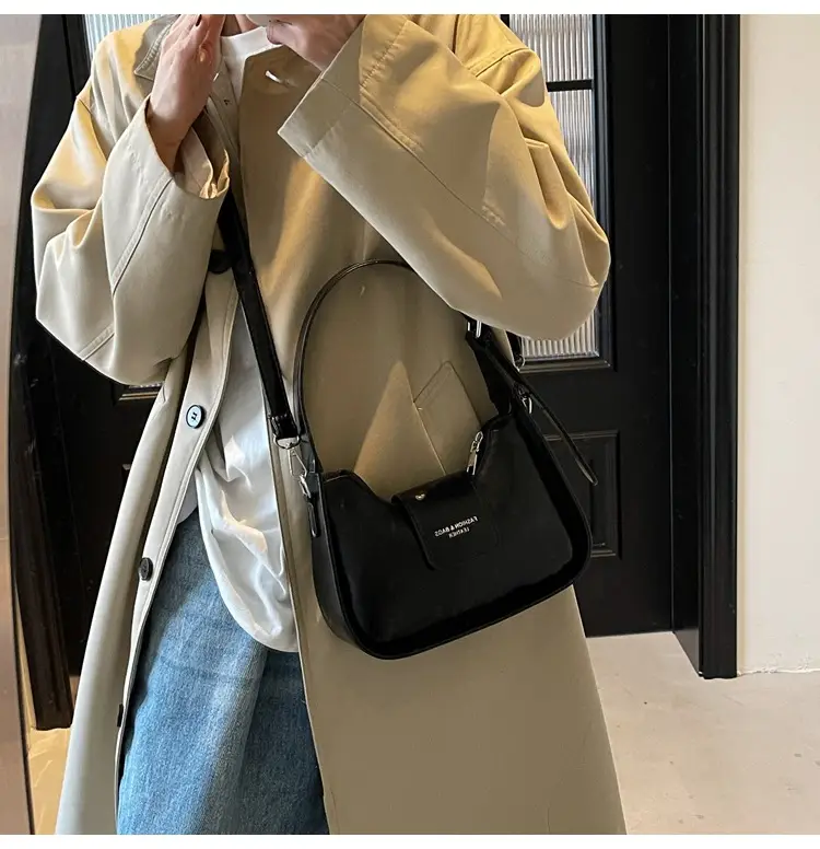 Women's Beige Leather Shoulder Bag with Silver Strap — feature 17