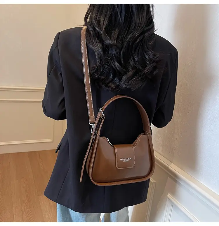 Women's Beige Leather Shoulder Bag with Silver Strap — feature 21