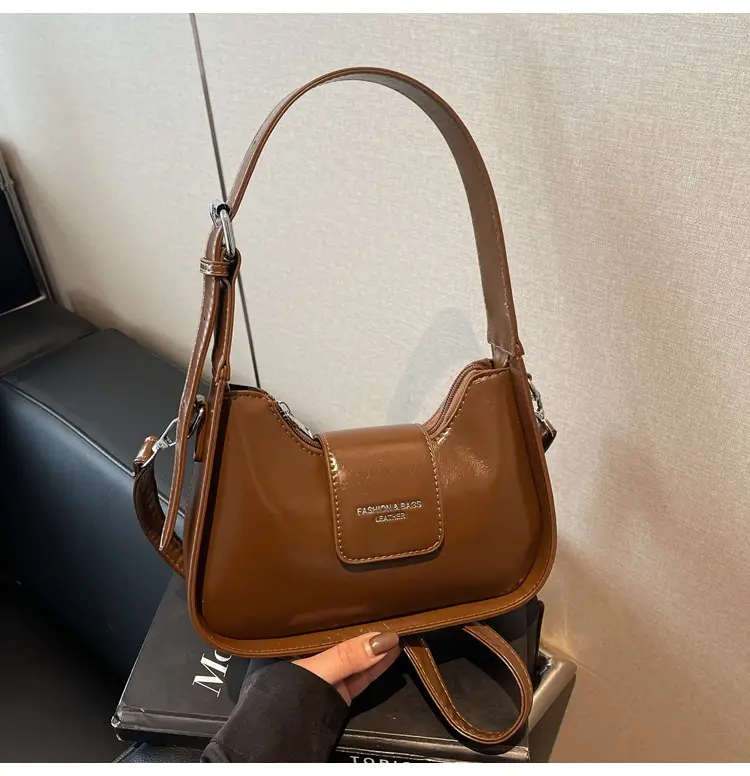 Women's Beige Leather Shoulder Bag with Silver Strap — feature 27
