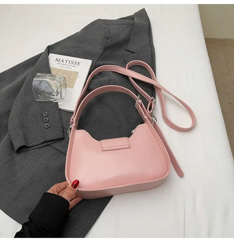 Women's Beige Leather Shoulder Bag with Silver Strap — feature 30