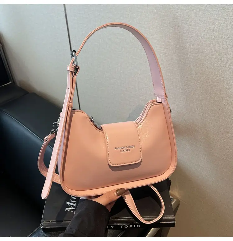 Women's Beige Leather Shoulder Bag with Silver Strap — feature 31