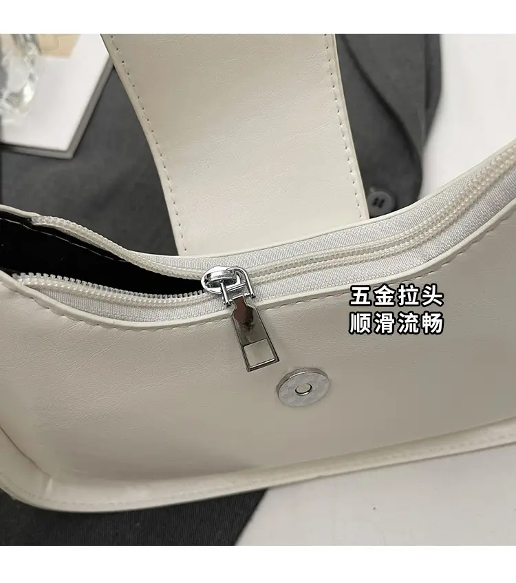Women's Beige Leather Shoulder Bag with Silver Strap — feature 7