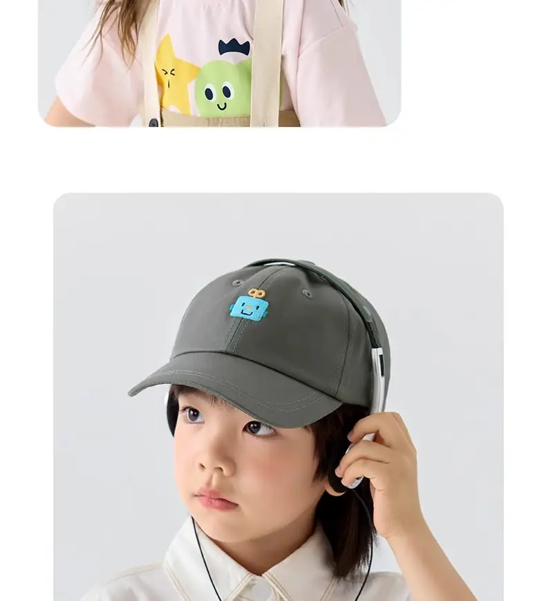 Nido Bear Cotton Baseball Cap Beige Baby Sunshade Cap — feature 18
