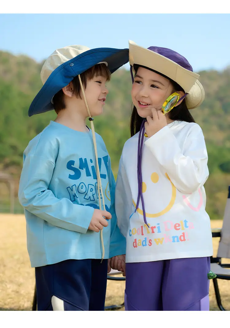 Kids Long Sleeve T-Shirt Set Cotton Green Cream Spring Fall — feature 26
