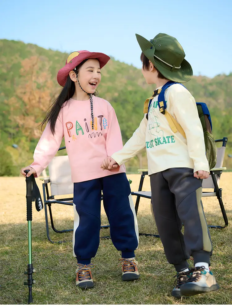 Kids Long Sleeve T-Shirt Set Cotton Green Cream Spring Fall — feature 31
