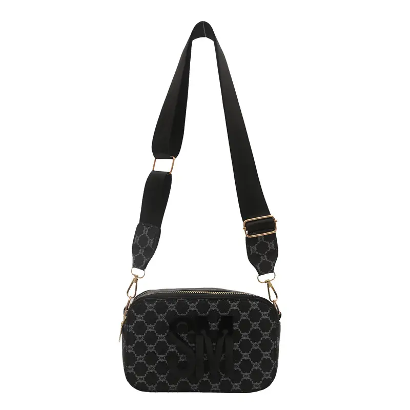 2025 Spring Letter Crossbody Bag Brown Gold - Image 9