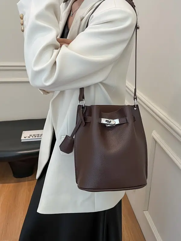 Brown Bucket Bag Women's Casual Shoulder Crossbody 2026 - Image 7