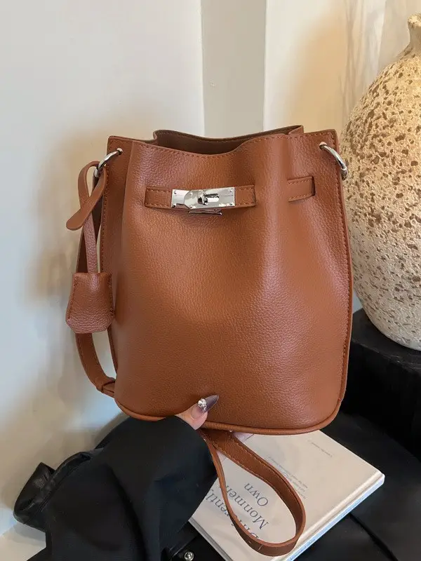 Brown Bucket Bag Women's Casual Shoulder Crossbody 2026 - Image 8