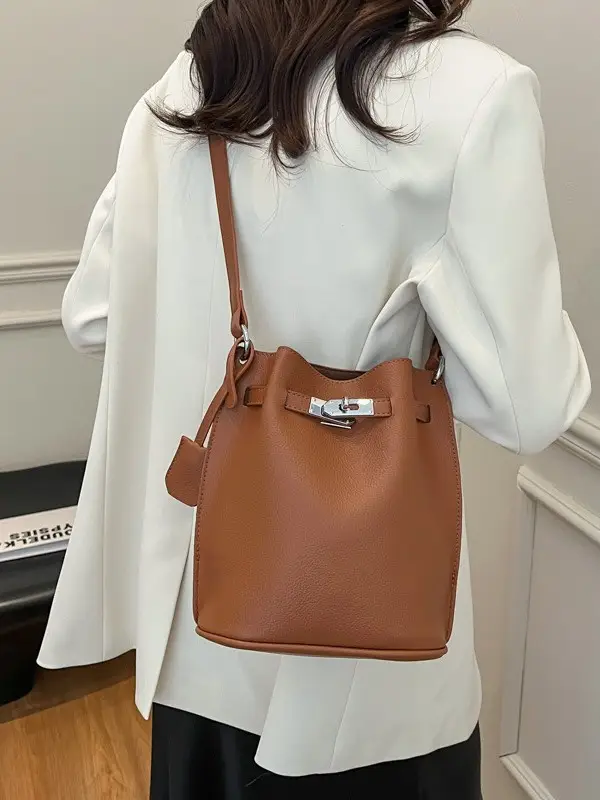 Brown Bucket Bag Women's Casual Shoulder Crossbody 2026 - Image 9