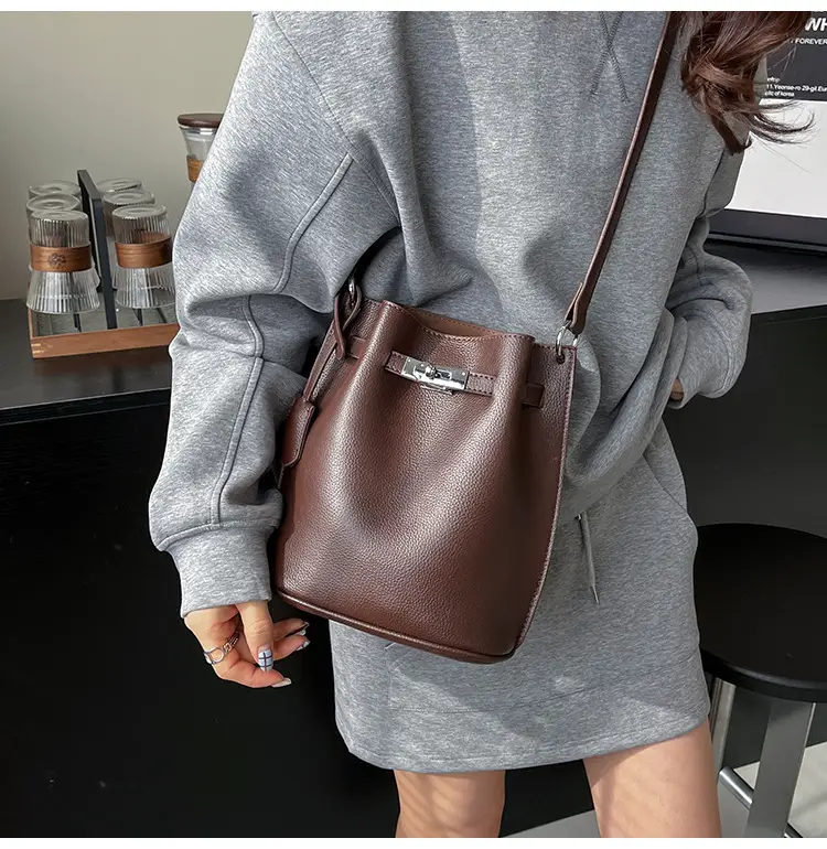Brown Bucket Bag Women's Casual Shoulder Crossbody 2026 — feature 11
