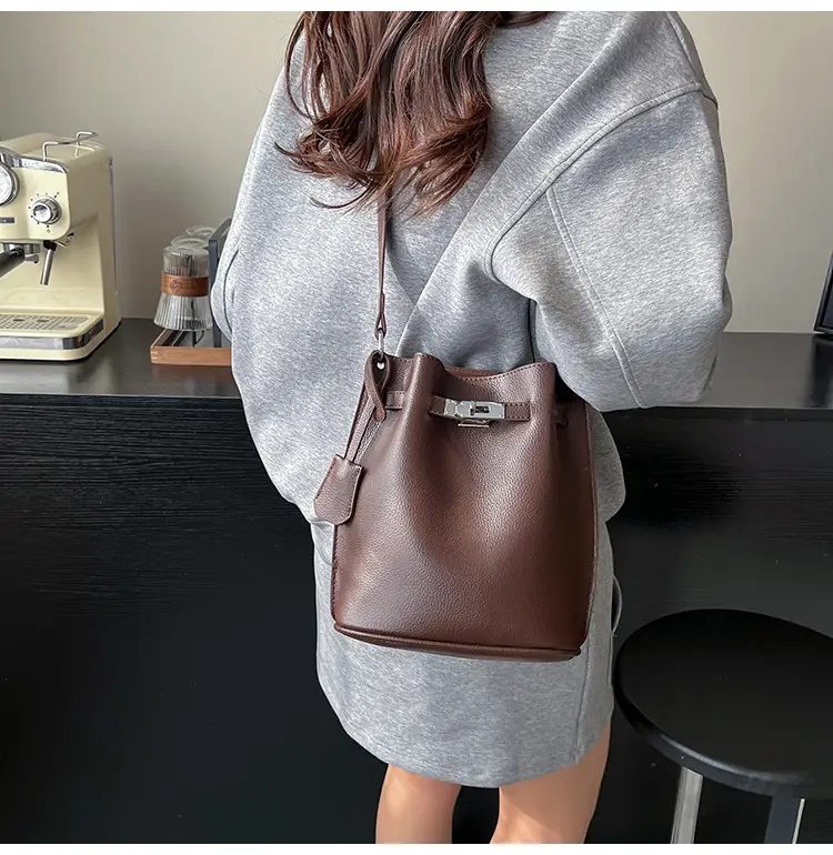 Brown Bucket Bag Women's Casual Shoulder Crossbody 2026 — feature 12