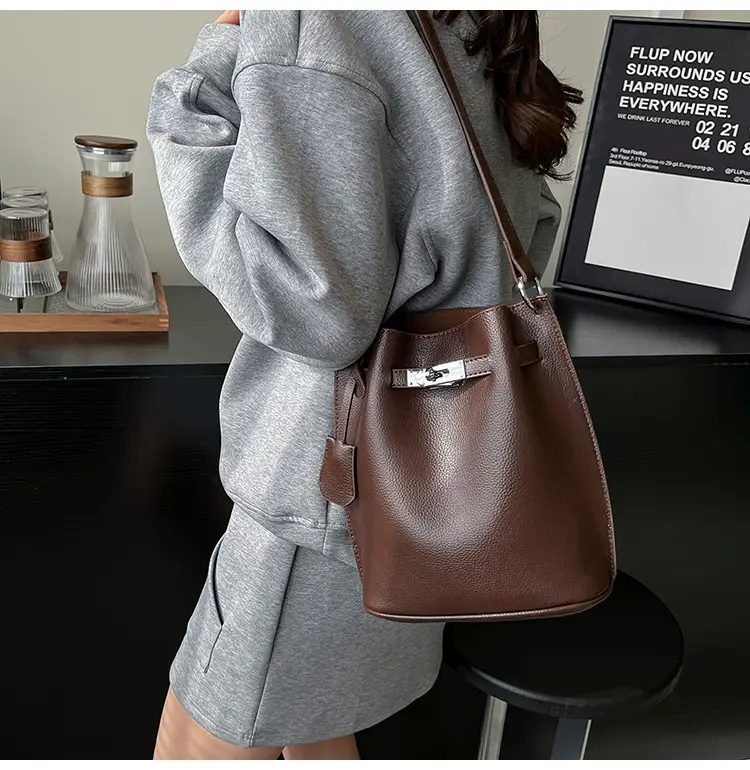 Brown Bucket Bag Women's Casual Shoulder Crossbody 2026 — feature 13