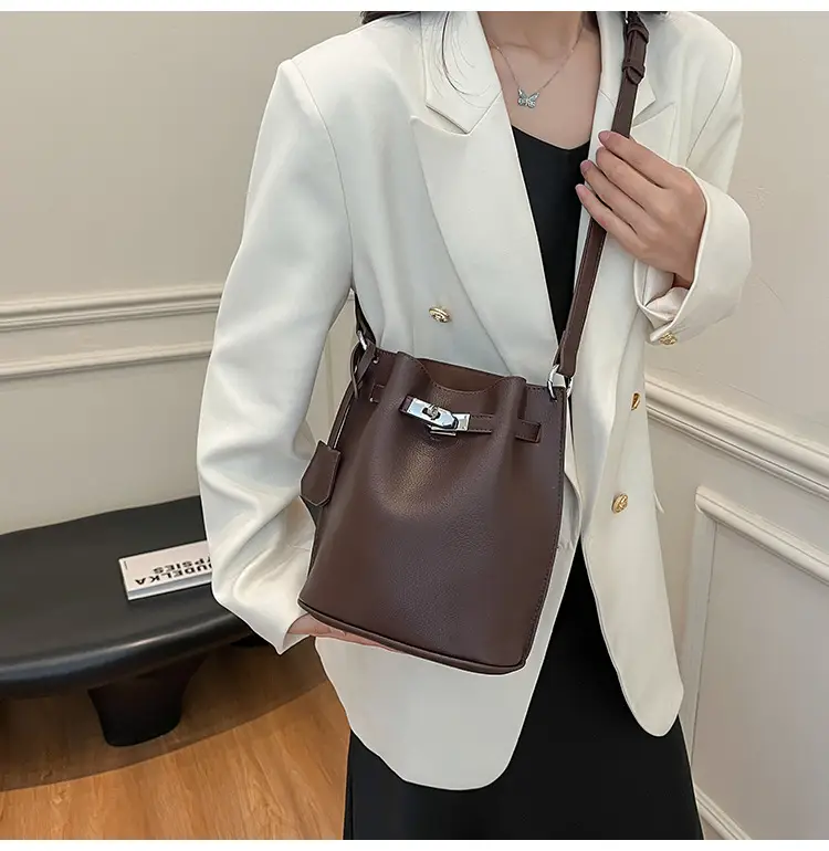 Brown Bucket Bag Women's Casual Shoulder Crossbody 2026 — feature 14