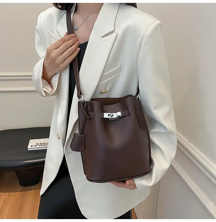 Brown Bucket Bag Women's Casual Shoulder Crossbody 2026 — feature 15