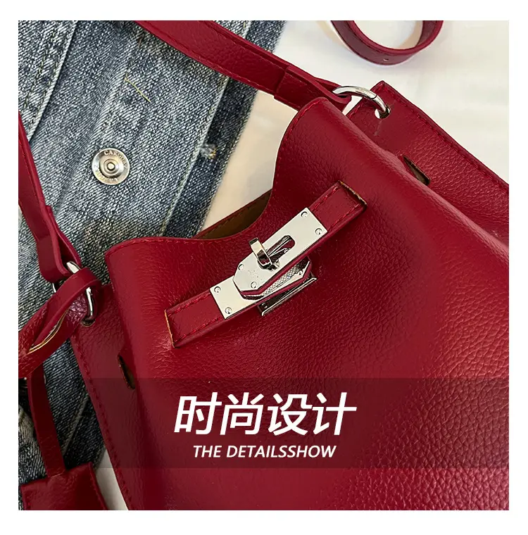 Brown Bucket Bag Women's Casual Shoulder Crossbody 2026 — feature 4
