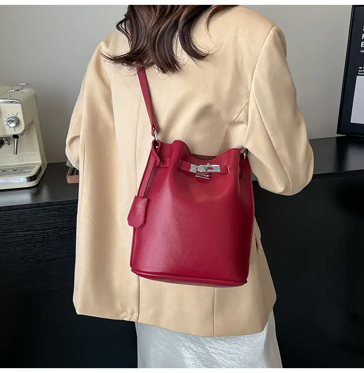 Brown Bucket Bag Women's Casual Shoulder Crossbody 2026 — feature 8