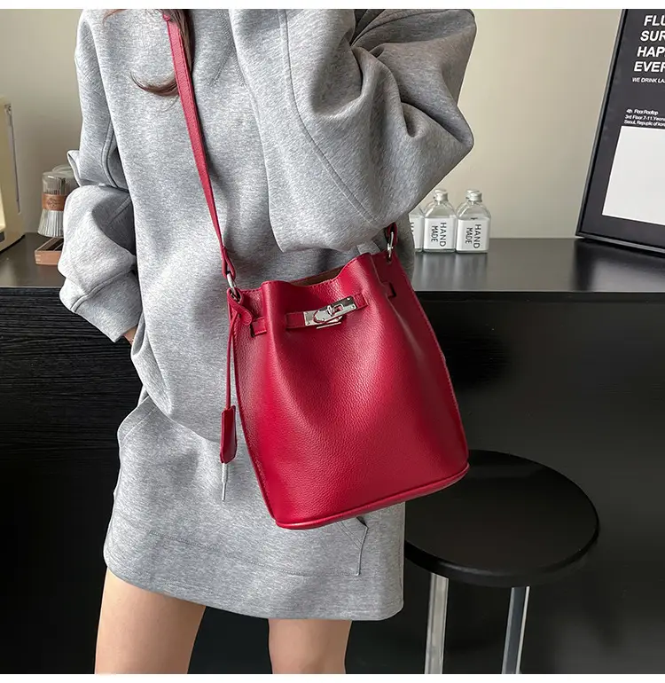 Brown Bucket Bag Women's Casual Shoulder Crossbody 2026 — feature 9