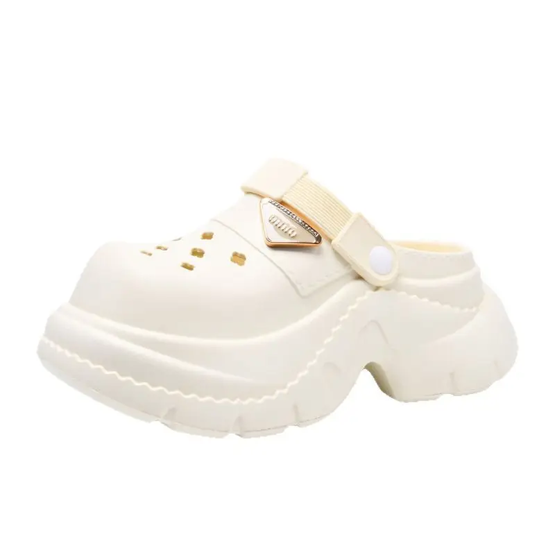 Thick-soled hole shoes women's summer outdoor wear heightening non-slip toe-covered EVA breathable non-smelly feet wear-resistant beach slippers - Image 8