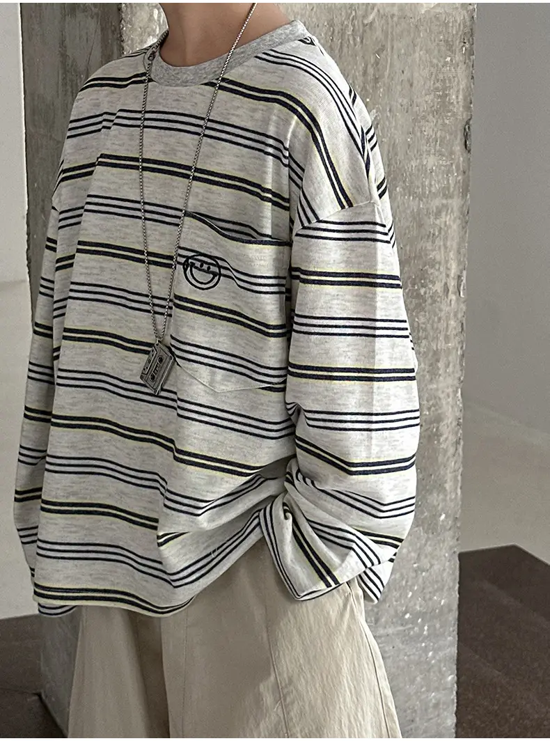 Boys Striped Long Sleeve T-Shirt Medium to XL — feature 12