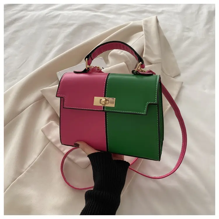 Foreign-style Green Pink Crossbody Bag for Women - Image 5
