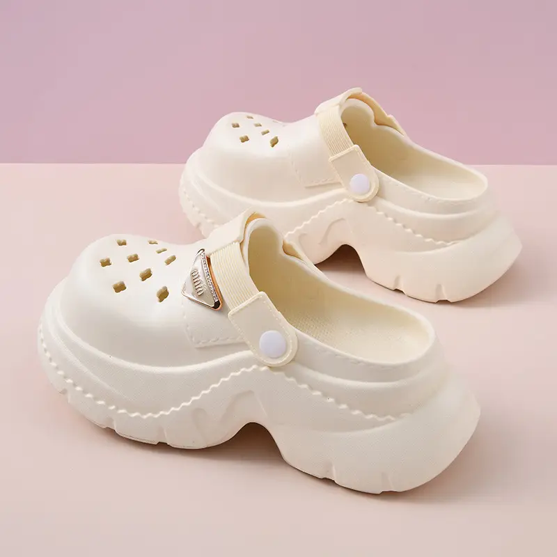 Thick Sole Cave Shoes Women's Summer High-rise Non-slip Wear-resistant Sandals EVA Outer Wear Beach Non-smelly Feet Breathable Baotou Drag - Image 4