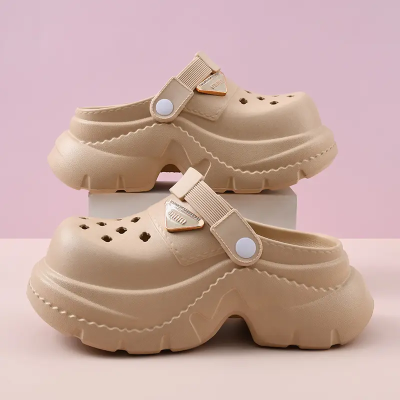 Thick Sole Cave Shoes Women's Summer High-rise Non-slip Wear-resistant Sandals EVA Outer Wear Beach Non-smelly Feet Breathable Baotou Drag - Image 5