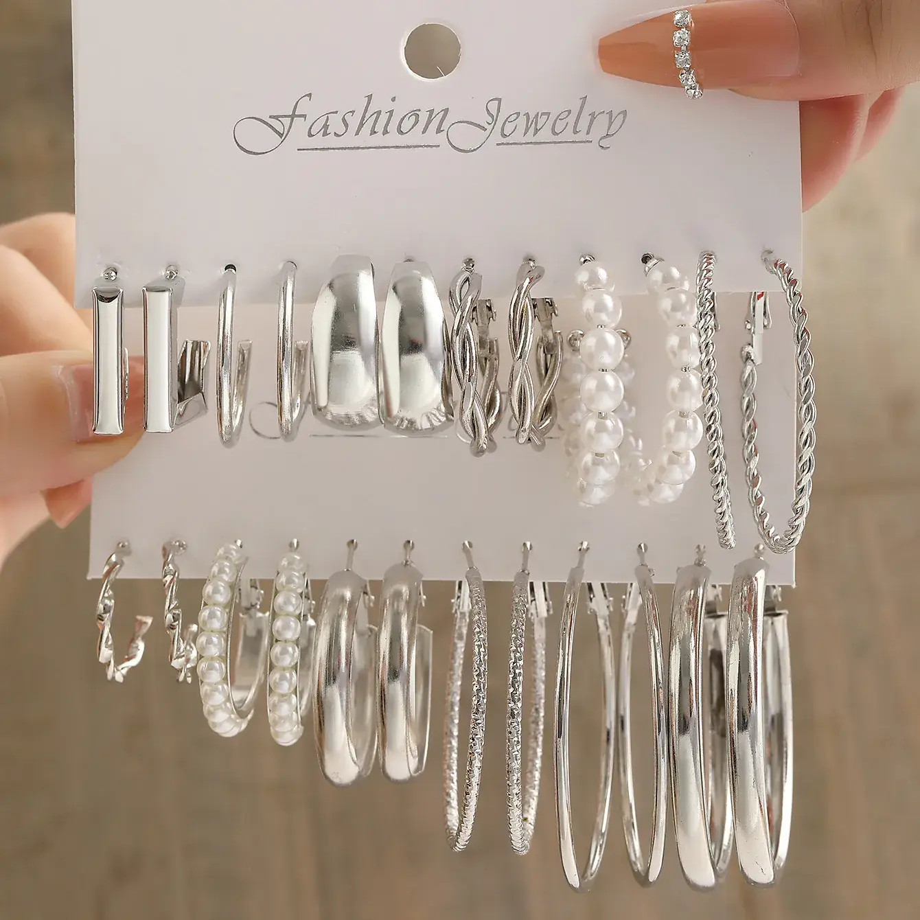 Gold Plated Spiral Earrings & Studs Set for Women - Image 10