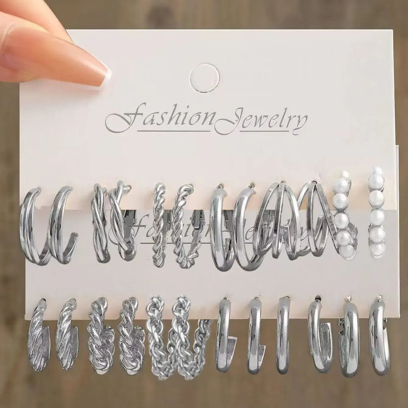 Gold Plated Spiral Earrings & Studs Set for Women - Image 12