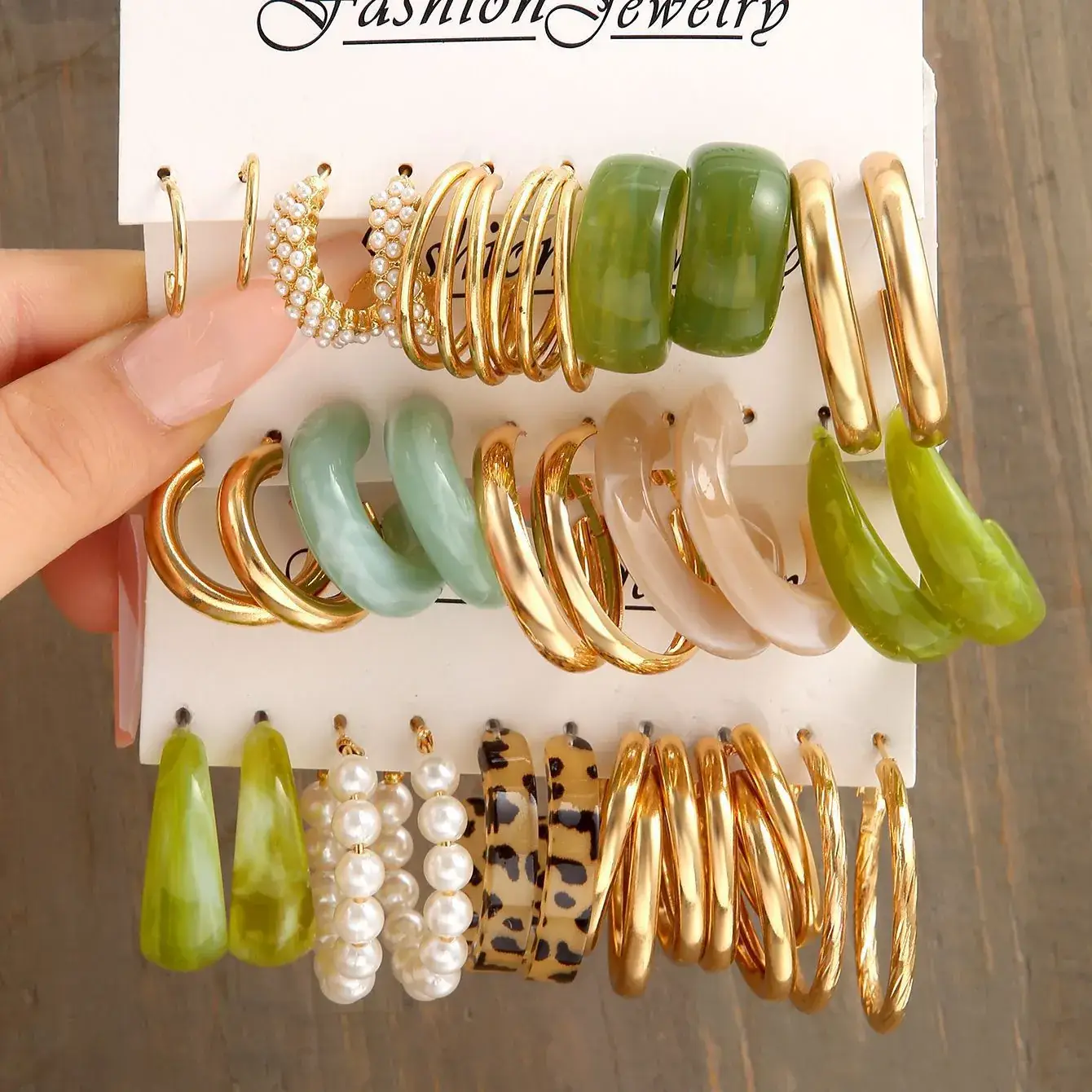 Gold Plated Spiral Earrings & Studs Set for Women - Image 17