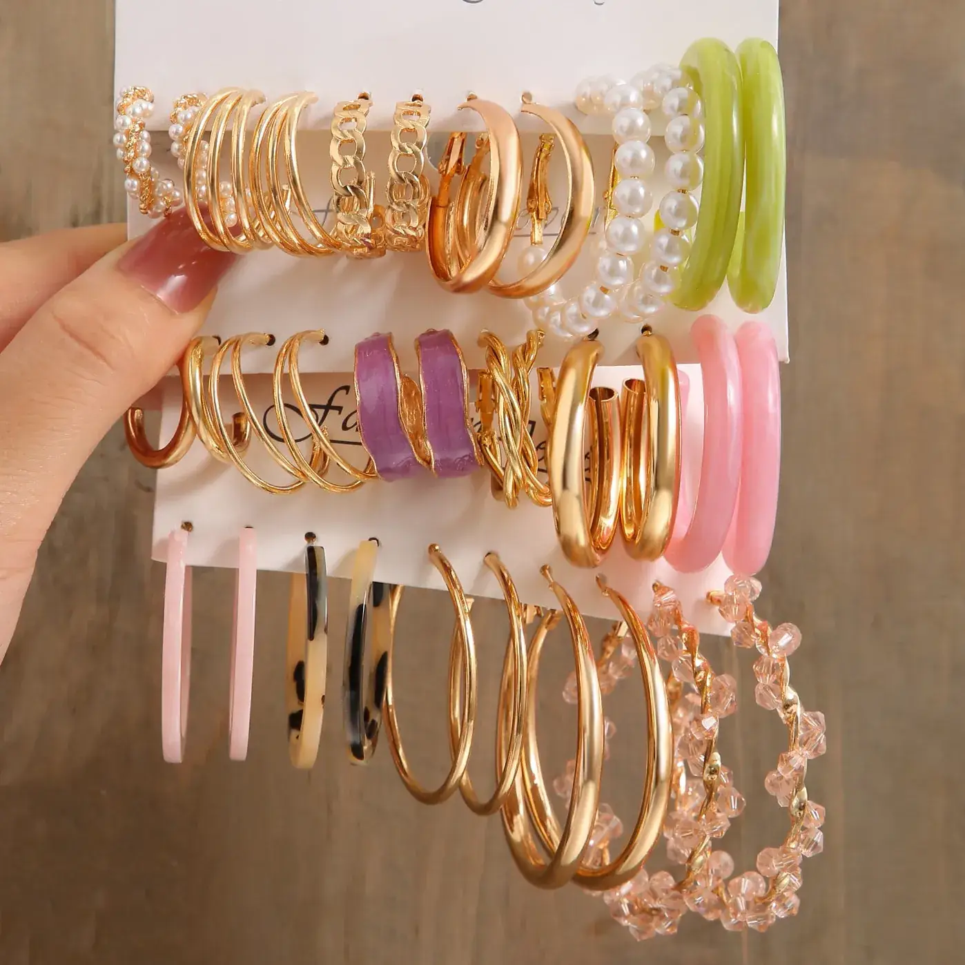 Gold Plated Spiral Earrings & Studs Set for Women - Image 24