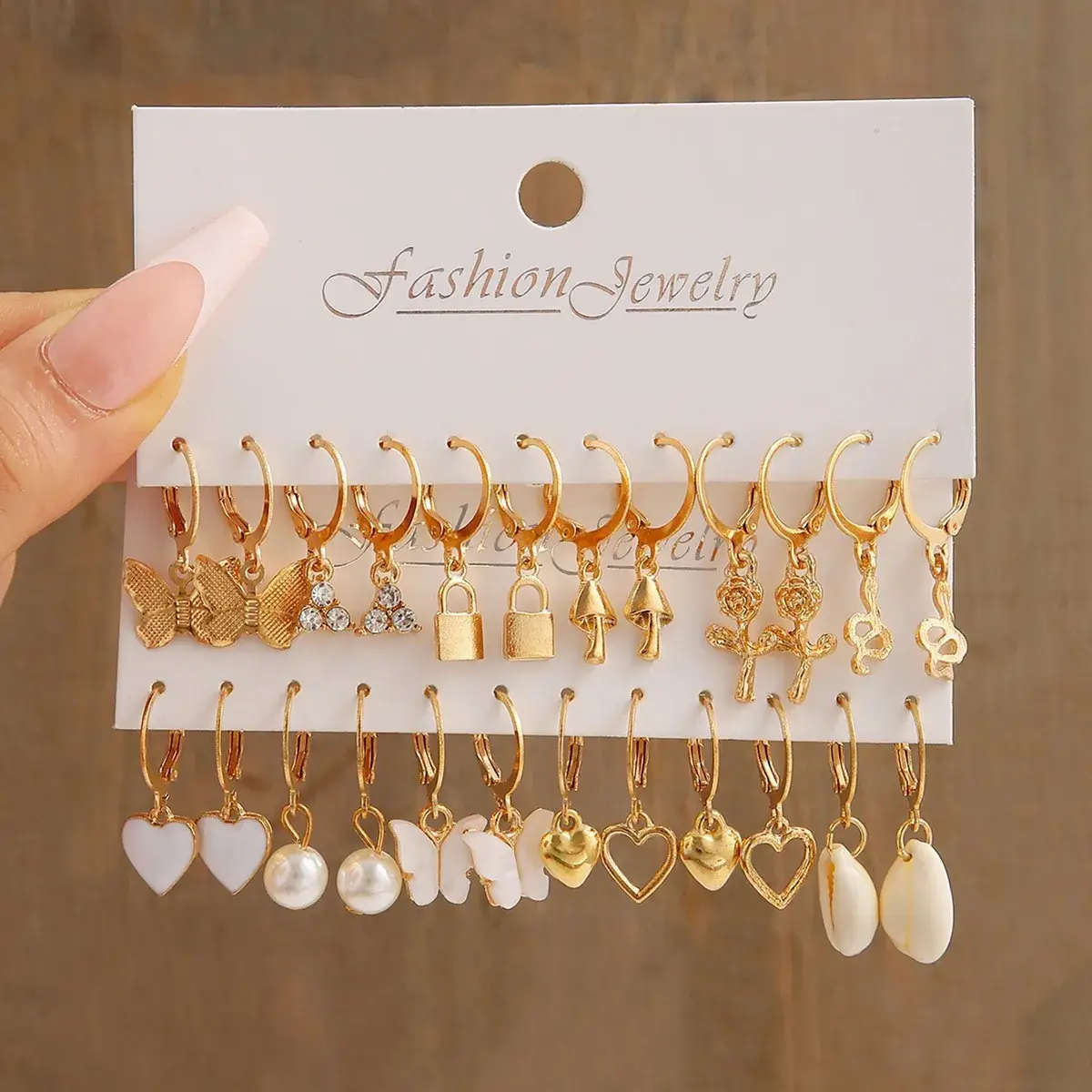 Gold Plated Spiral Earrings & Studs Set for Women - Image 25