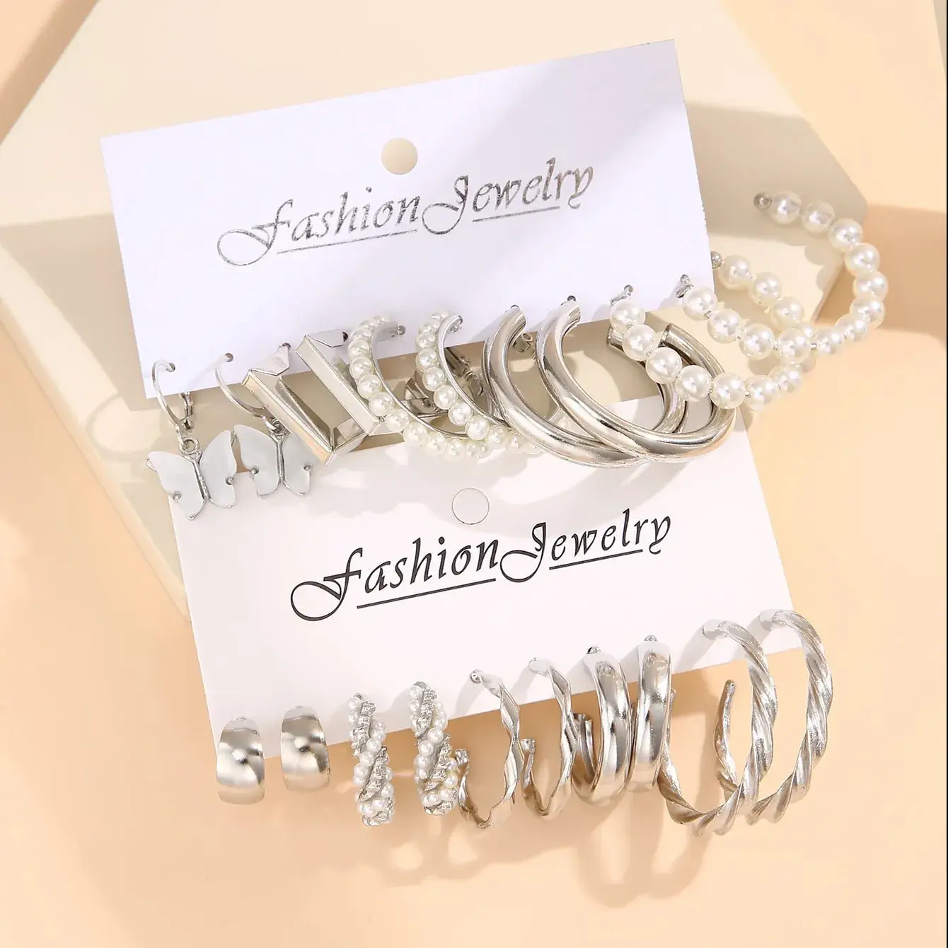 Gold Plated Spiral Earrings & Studs Set for Women - Image 28