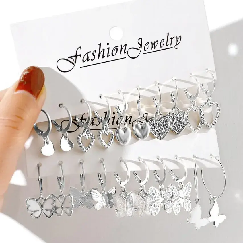 Gold Plated Spiral Earrings & Studs Set for Women - Image 34