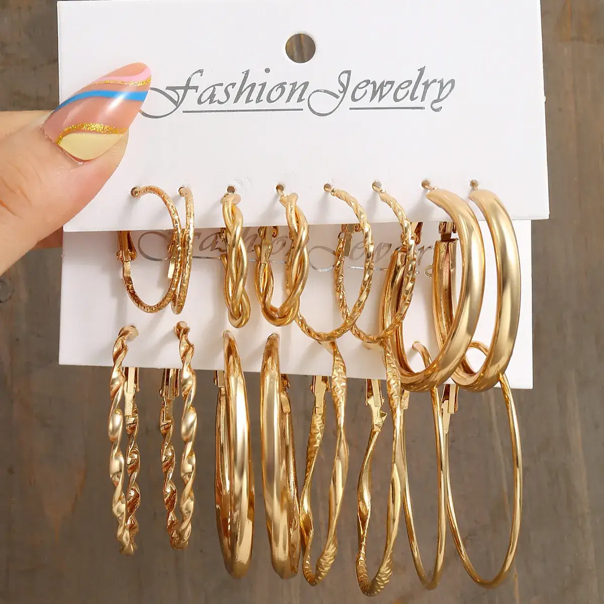 Gold Plated Spiral Earrings & Studs Set for Women - Image 38