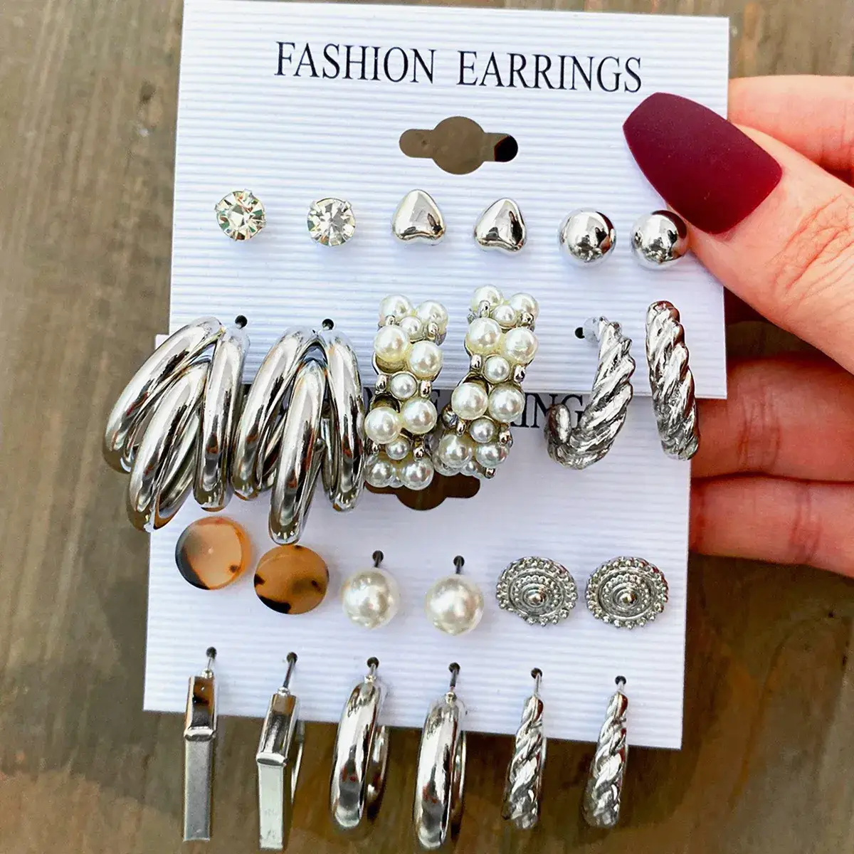 Gold Plated Spiral Earrings & Studs Set for Women - Image 43