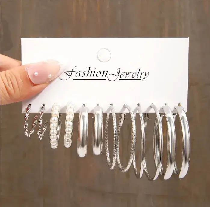 Gold Plated Spiral Earrings & Studs Set for Women - Image 46