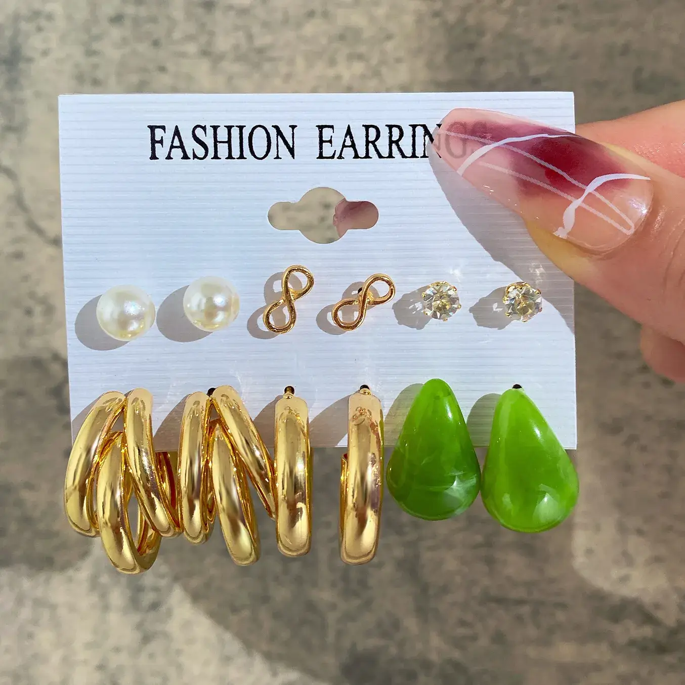 Gold Plated Spiral Earrings & Studs Set for Women - Image 55