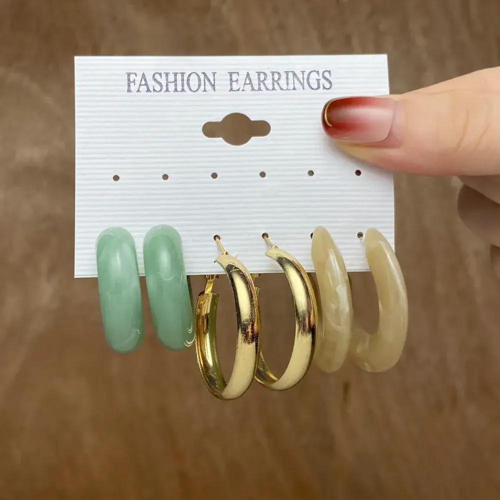 Gold Plated Spiral Earrings & Studs Set for Women - Image 56