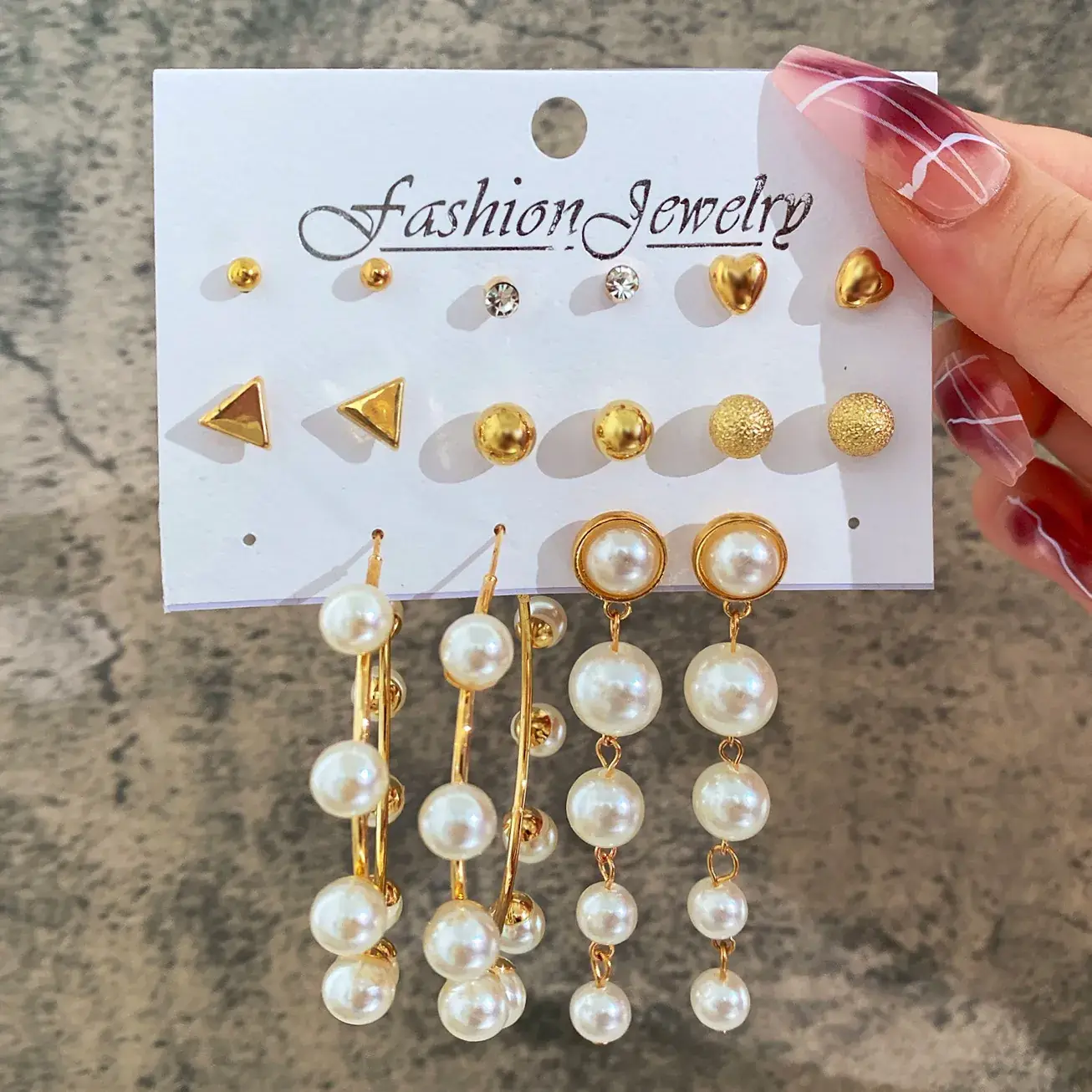 Gold Plated Spiral Earrings & Studs Set for Women - Image 58