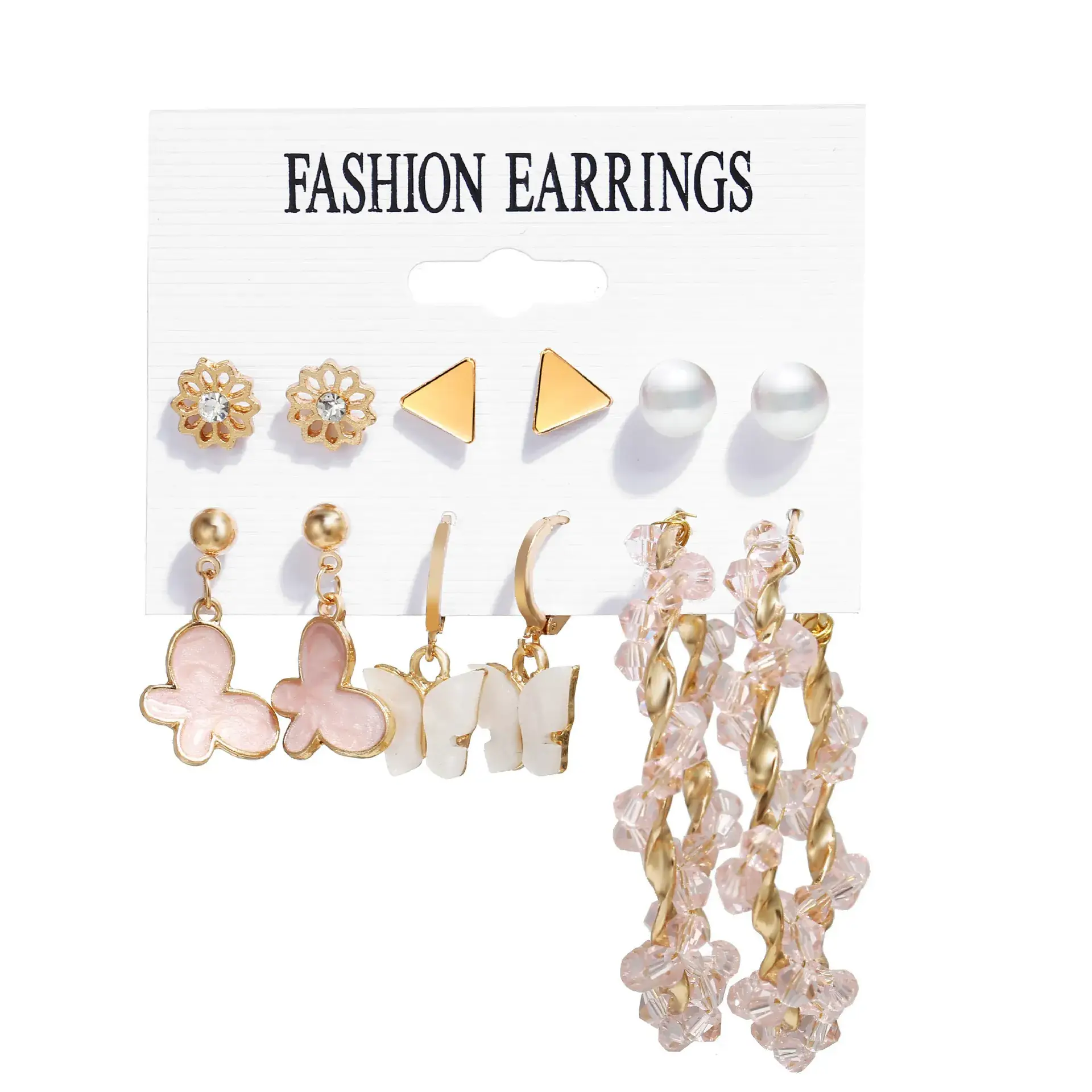 Gold Plated Spiral Earrings & Studs Set for Women - Image 59