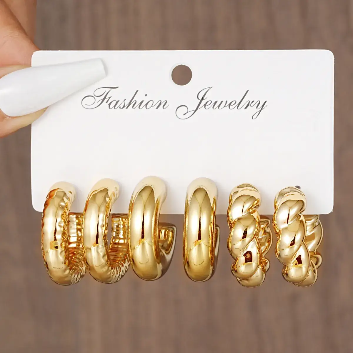 Gold Plated Spiral Earrings & Studs Set for Women - Image 66