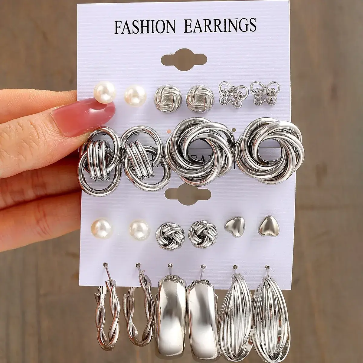 Gold Plated Spiral Earrings & Studs Set for Women - Image 8