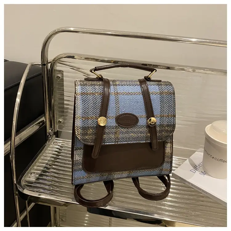 British College Style Plaid Shoulder Bag for Women — feature 12