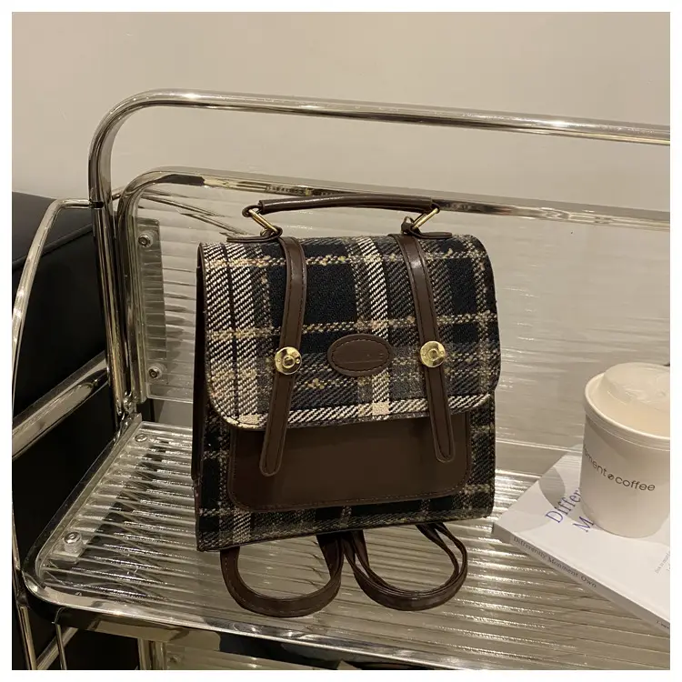 British College Style Plaid Shoulder Bag for Women — feature 14