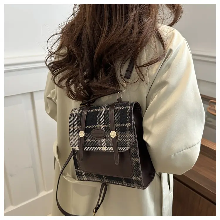 British College Style Plaid Shoulder Bag for Women — feature 19