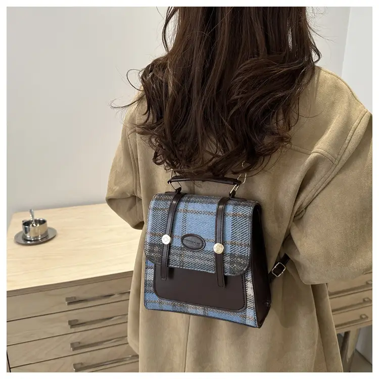 British College Style Plaid Shoulder Bag for Women — feature 21