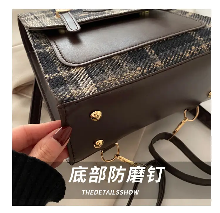 British College Style Plaid Shoulder Bag for Women — feature 7